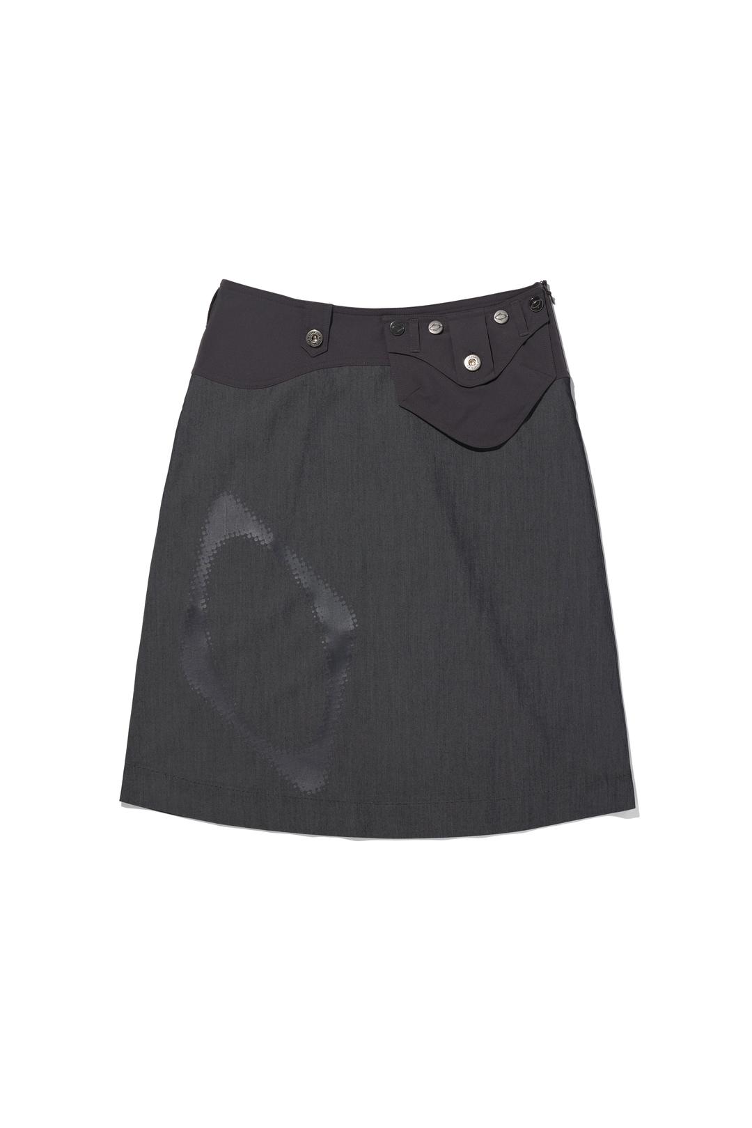 POCKET BAG FLARED SKIRT_CHARCOAL