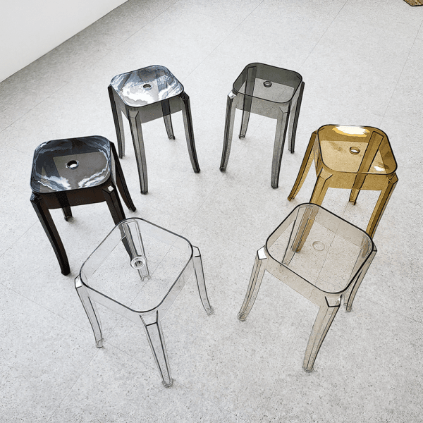 오로라 아크릴 투명 의자 인테리어 스툴 6colors