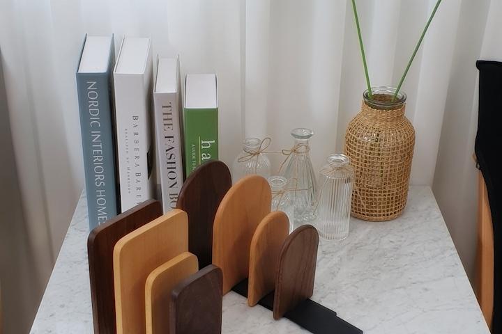 원목 북엔드 북앤드 너도밤나무 호두나무 인테리어 책지지대 책고정