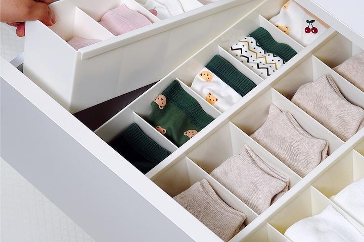 2+2 안심소재 국내생산 연결형 속옷 양말 정리함 서랍 수납 생리대보관함