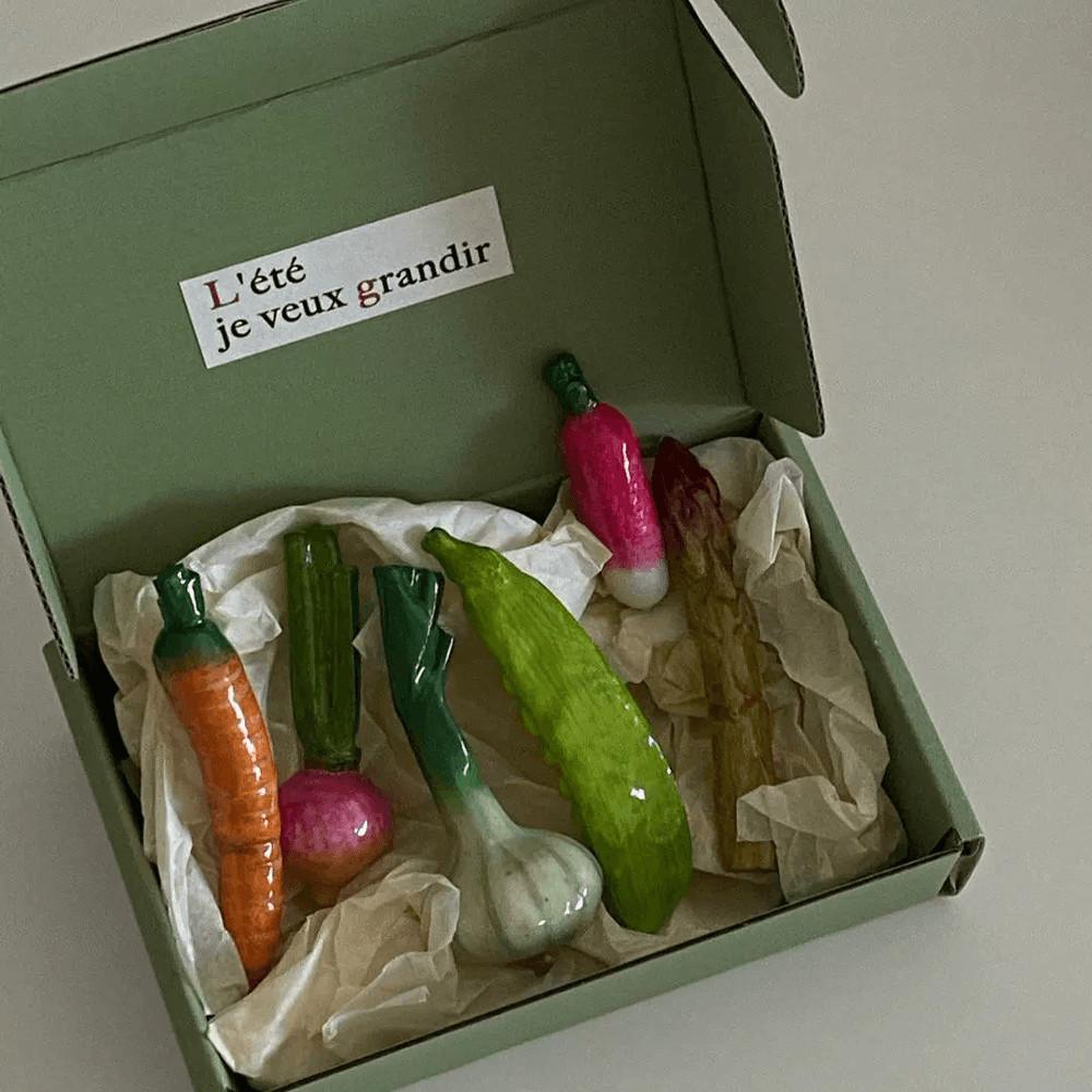 신선한 야채 젓가락 숟가락 수저받침 6p 세트