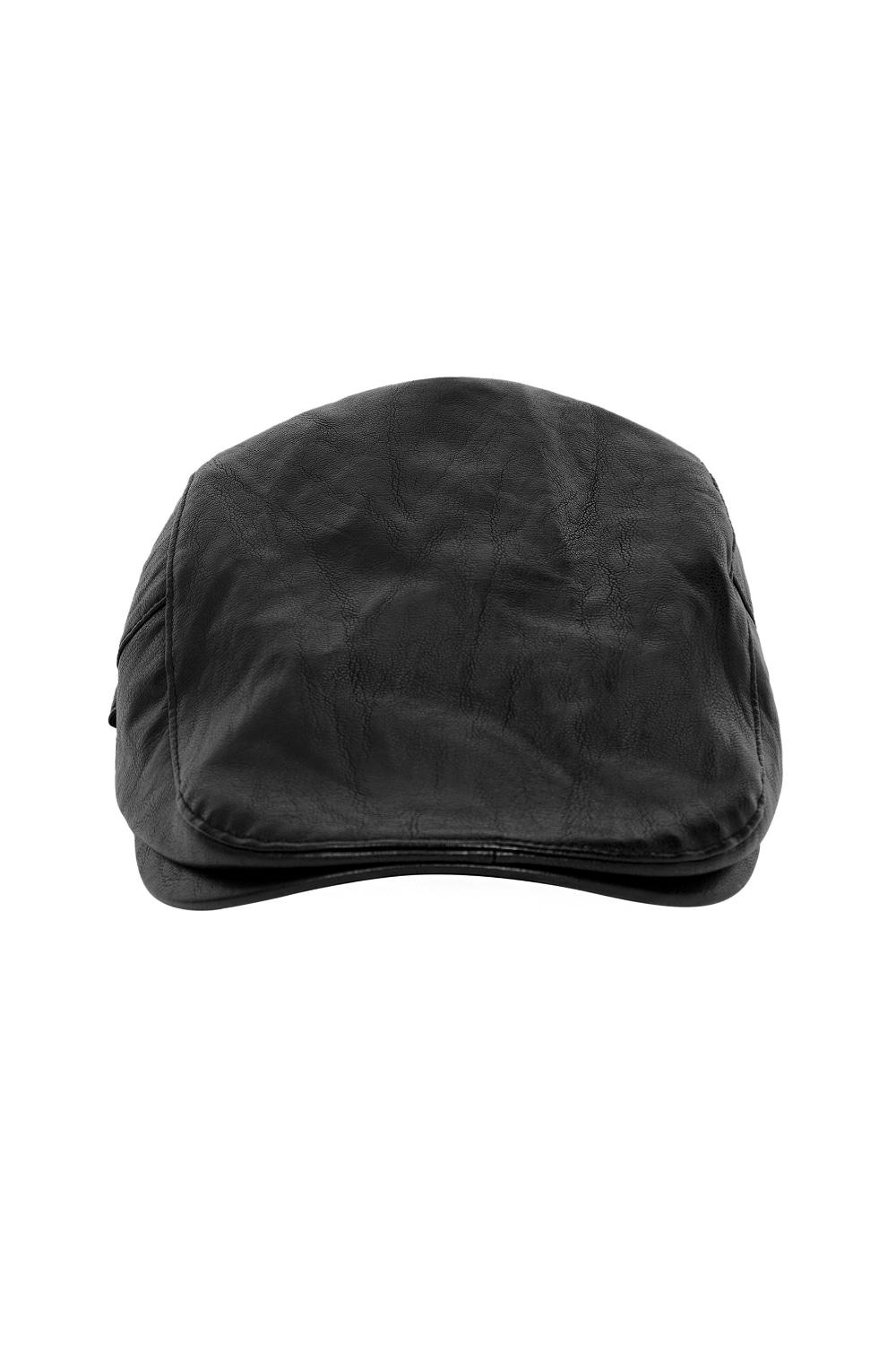 Leather Hunting Cap [ Black ]
