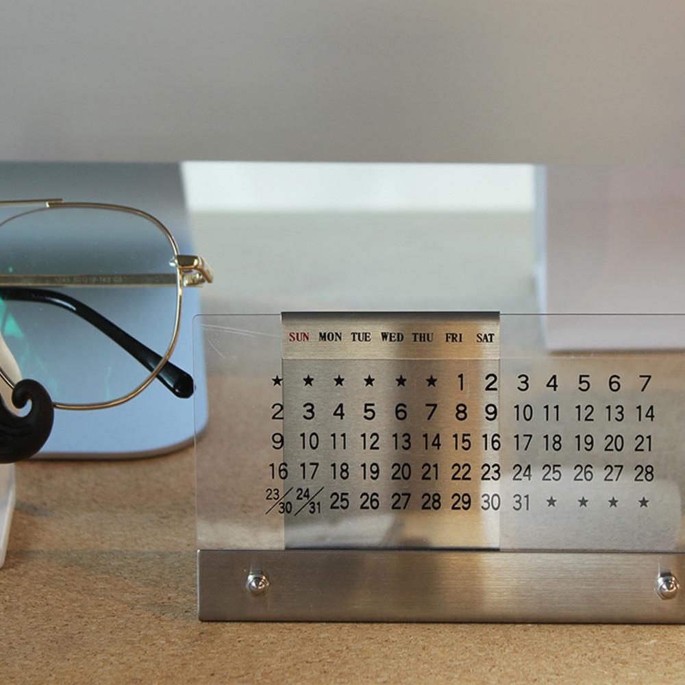 평생 사용가능한 금속 탁상달력 만년달력 캘린더