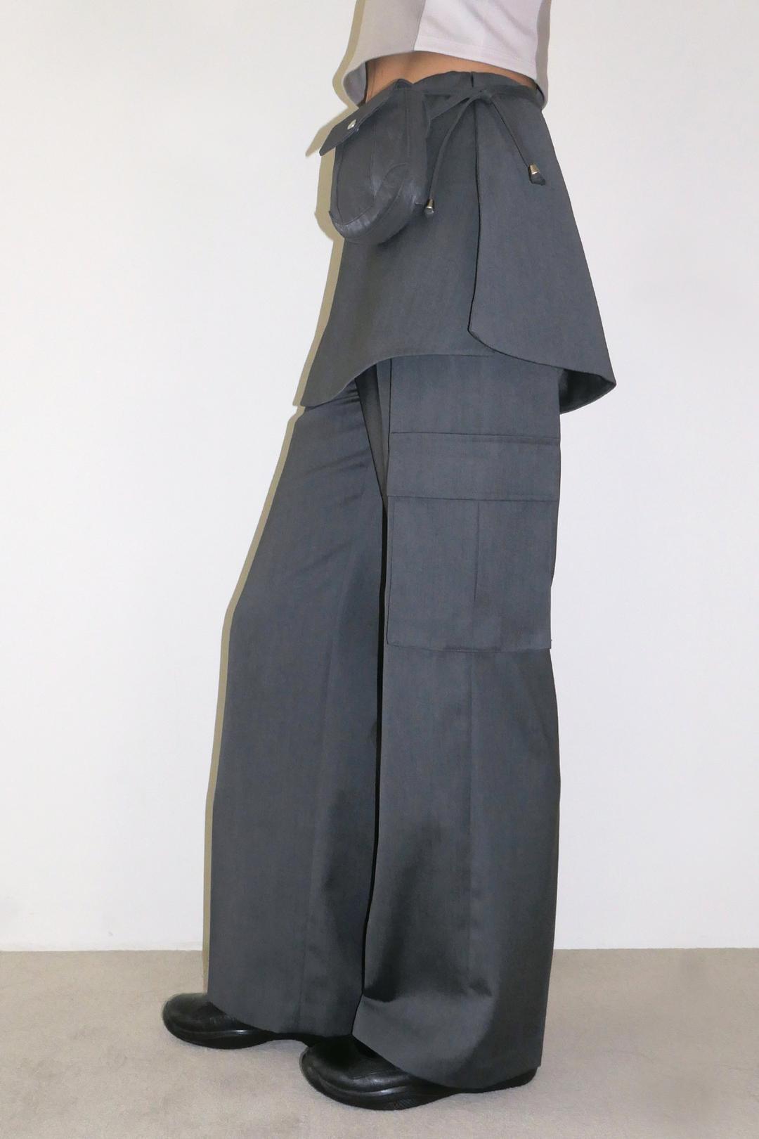 CARGO SKIRT PANTS - DARK GREY