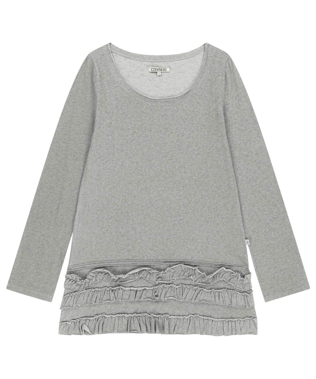 BOTTOM MULTIPLE FRILL DRESS LIGHT GREY