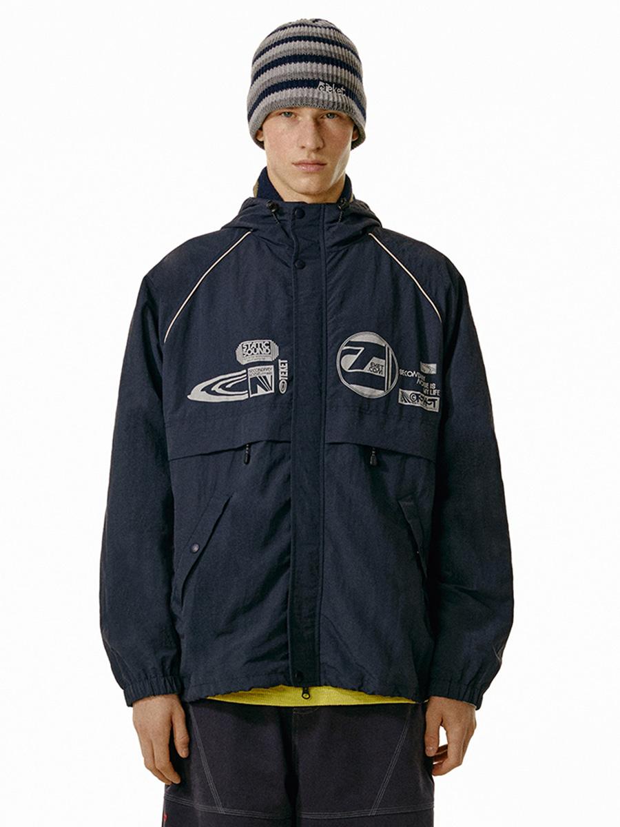 Jingle Words Wind Jacket Navy