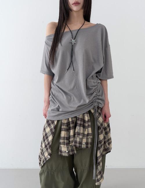 hippie off shirring tee