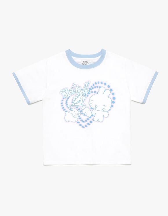 행운을 빌어줘 티 S/S Tee - White/Blue