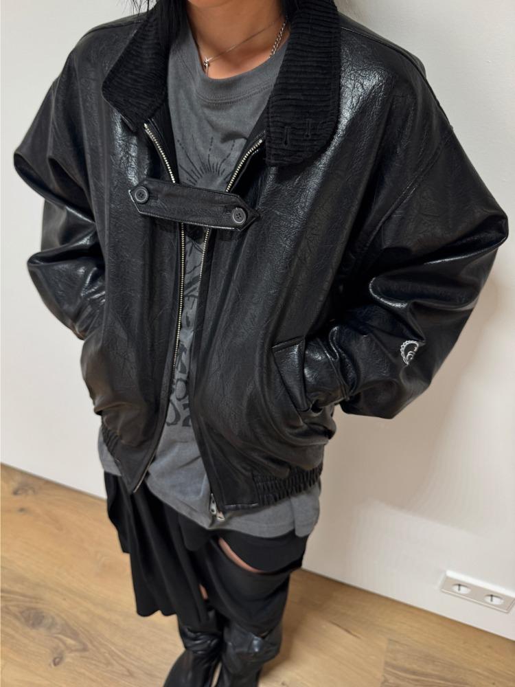 Vintage Corduroy Leather Jacket