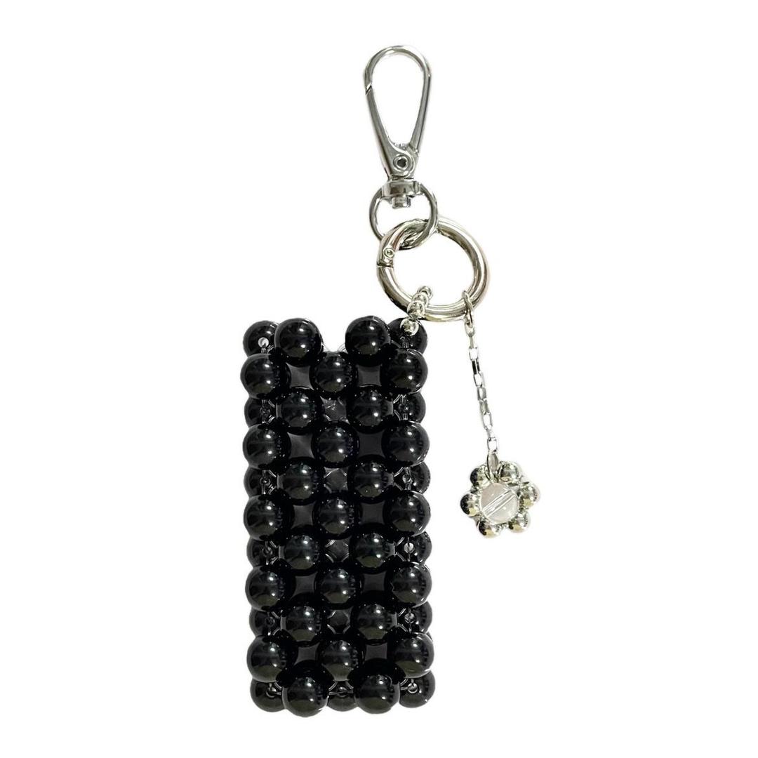 [r-o-m] Bead Bag Keyring 15.black