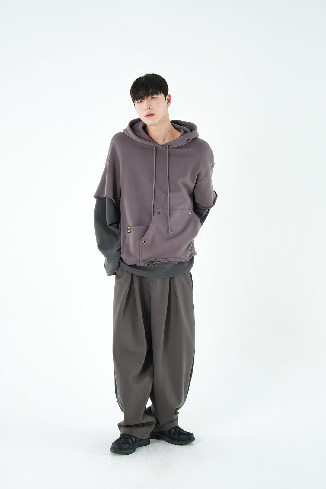 WIZE BANDING TRACK PANTS - D/BROWN