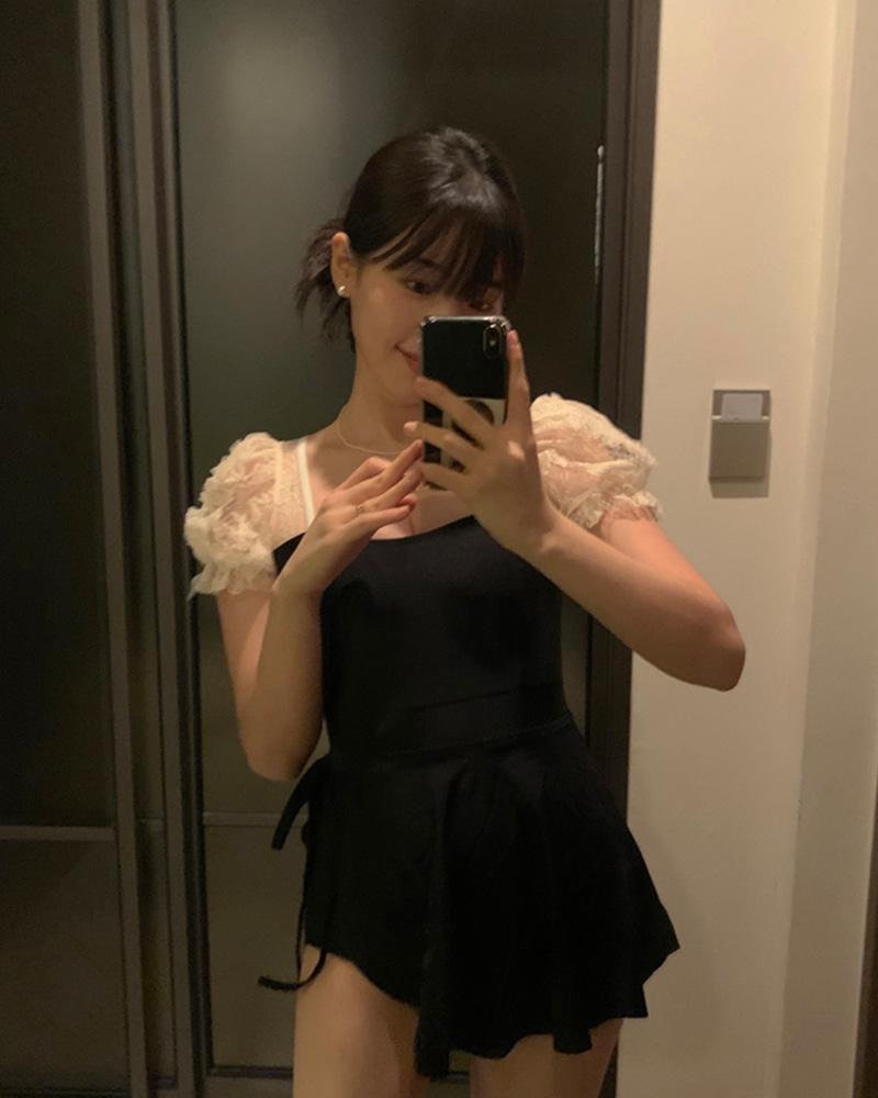 레이스 퍼프 모노키니