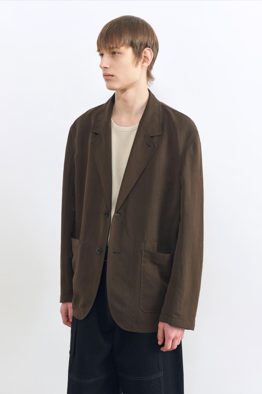 애시드 나일론 블레이저 BROWN