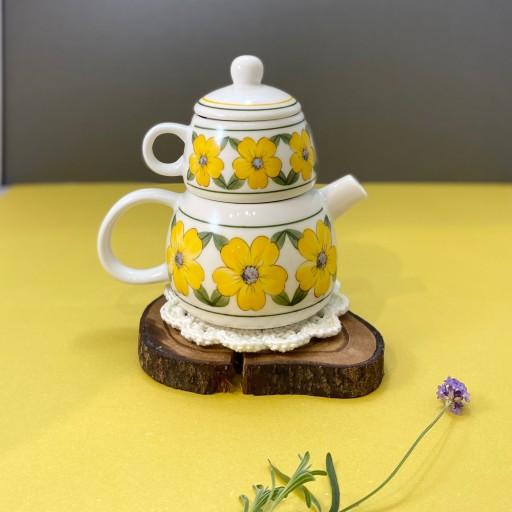 옐로우 레트로 북유럽풍 눈사람 티포원