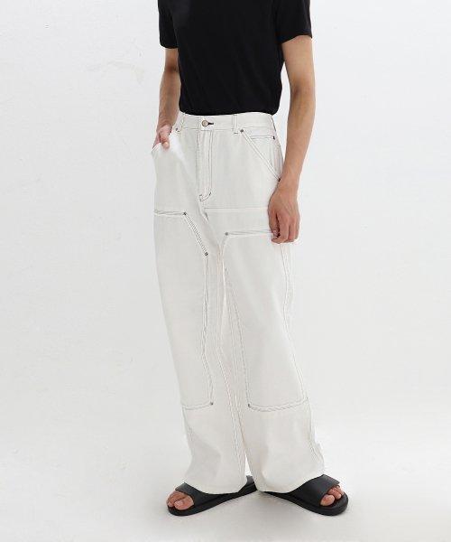 언발란스 화이트 카펜터 데님