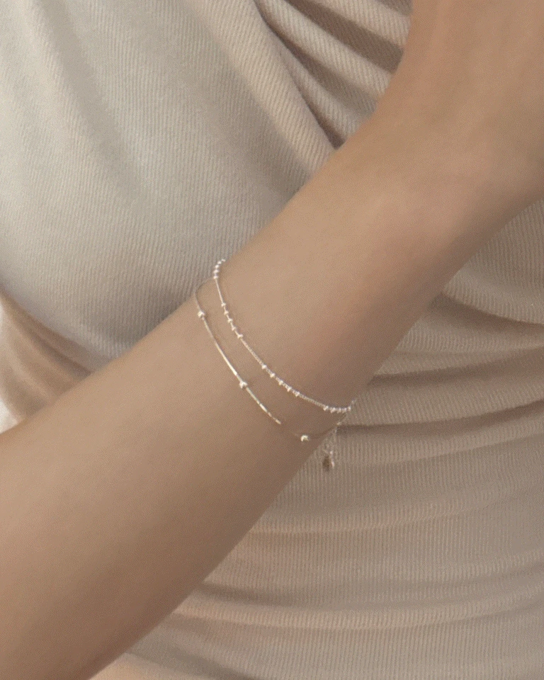 [silver925] 벨 포인트 두줄 팔찌