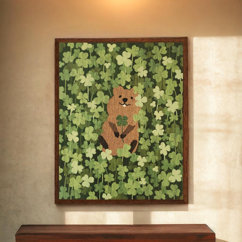 [신작] 쿼카클로버 우드포스터