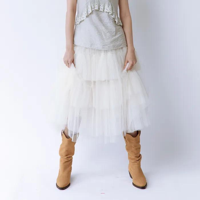 Volume Tulle Skirt Ivory