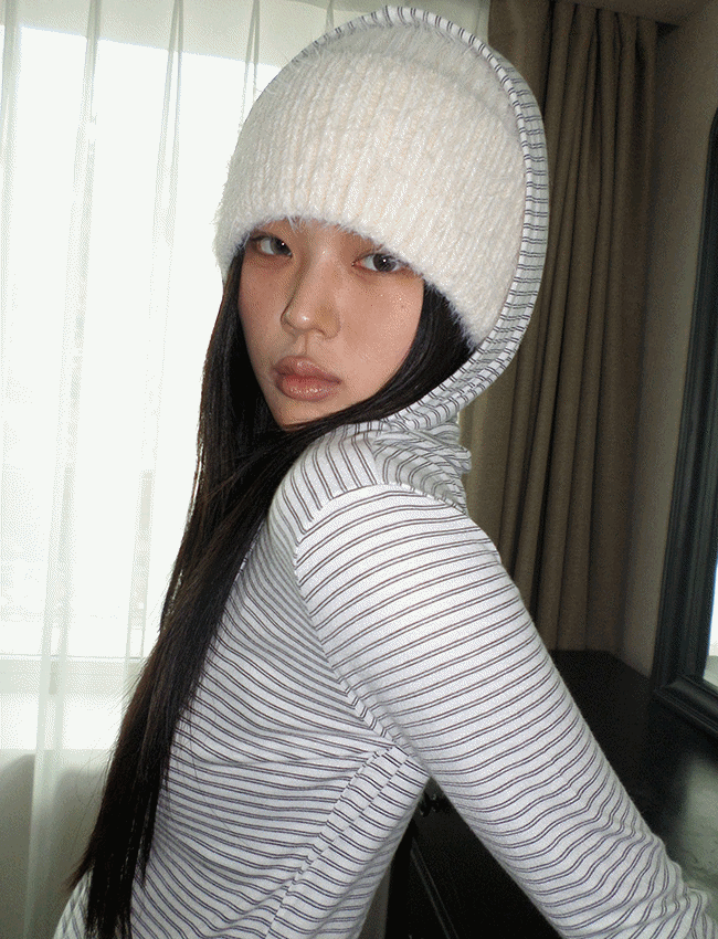 더에펠 이블리 앙고라 퍼 비니 (3color)