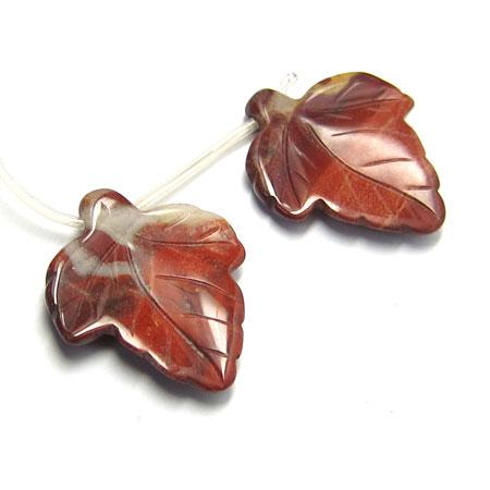 원석 | 나뭇잎 | 25*28mm | 레드재스퍼 나뭇잎 (1줄-15개)