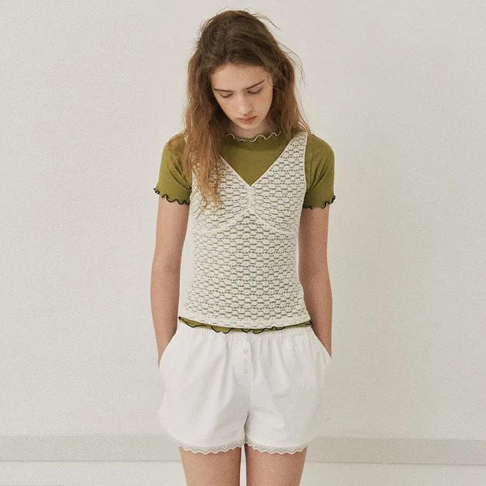 Ripple Lace Top - Ivory
