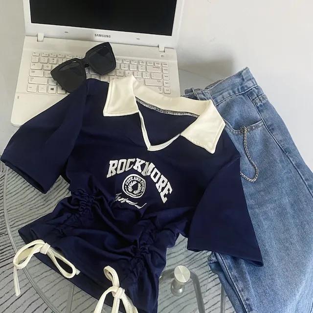 (당일출고+주문폭발)폴로넥 프린트 반팔 티셔츠