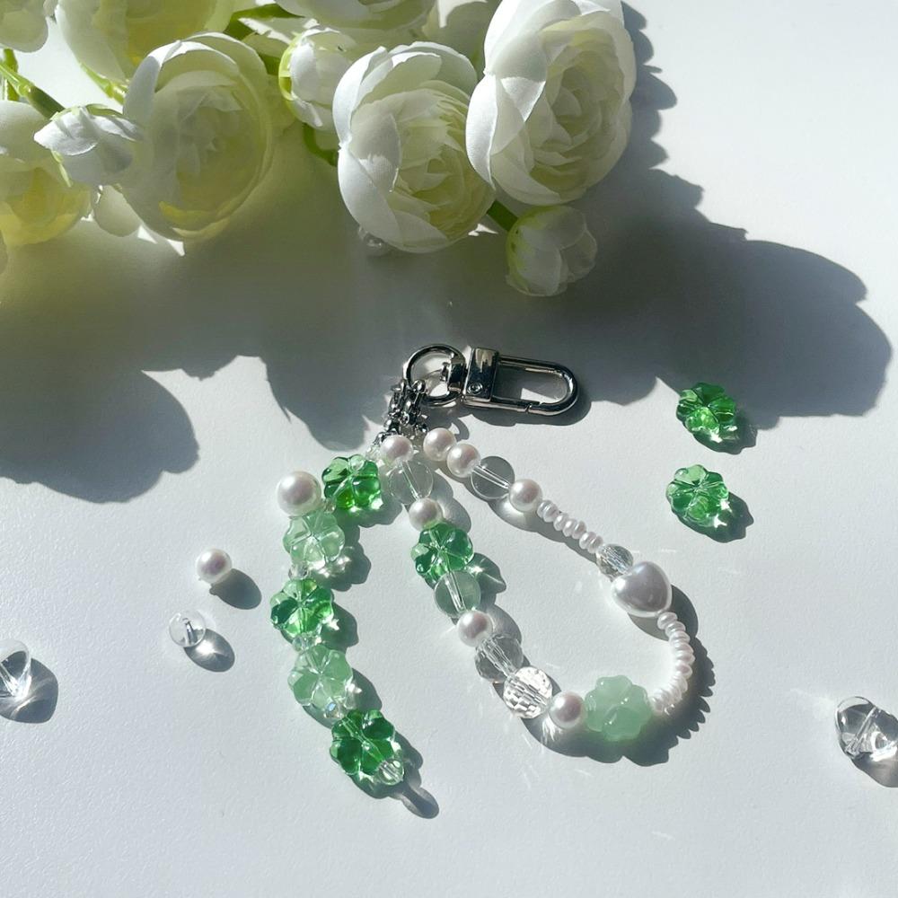 Lucky 네잎클로버 비즈 키링 만들기 5type 행운의 클로버 열쇠 고리 DIY 세트