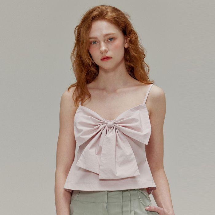 Big Ribbon Peplum Bustier_Light Pink