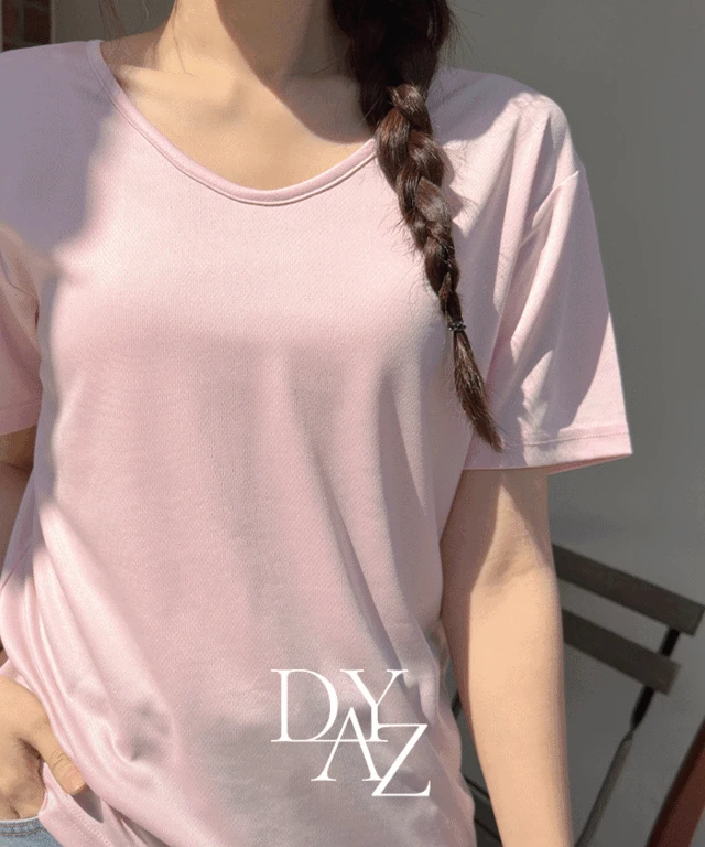 (4장묶음)[made/여름필수🧊]에센셜 썸머 쿨 브이넥 하프티셔츠 - 10color