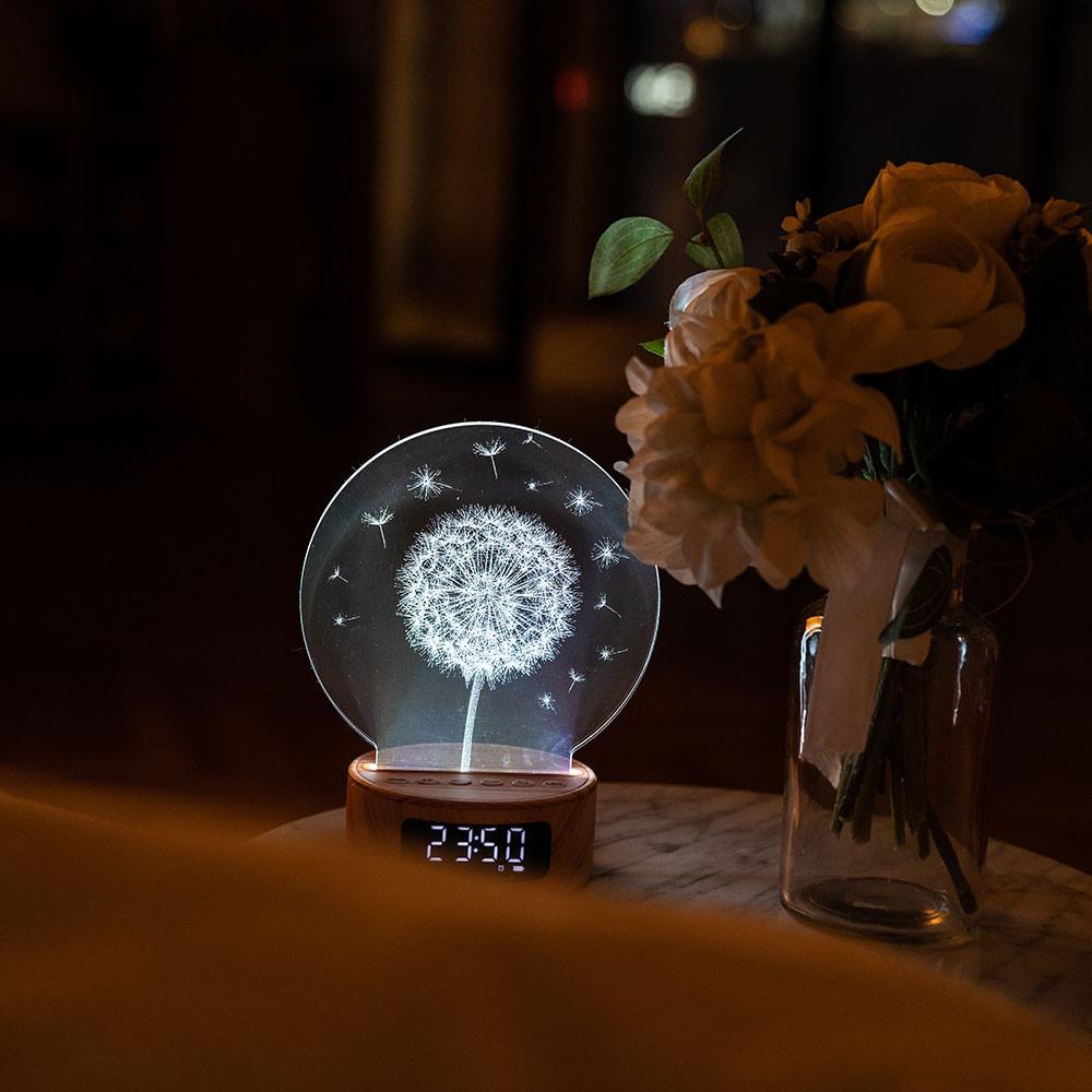 특이한알람시계 디지털 탁상전자시계 LED 무드등블루투스스피커 기능