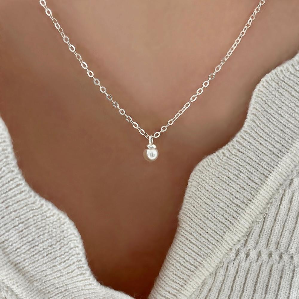 모어티엡 [실버925] 미니 오스트리아 진주 오팔 목걸이