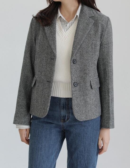 홈스펀 싱글 자켓