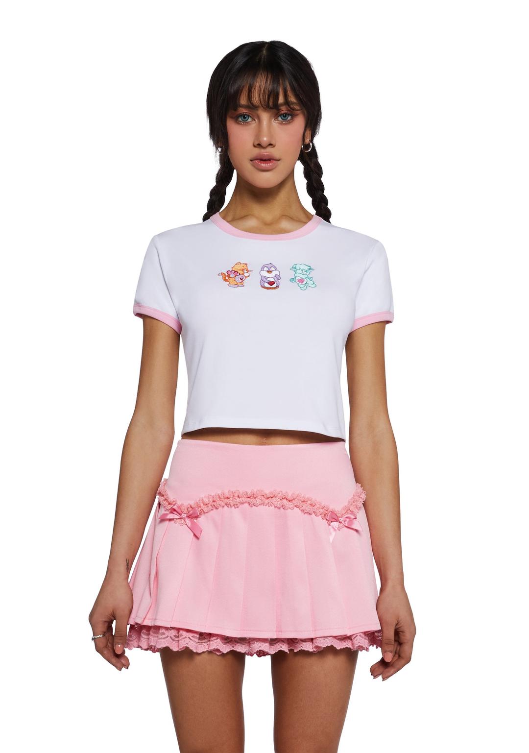 Three Kisses For You Ringer Tee - WHITE / Small