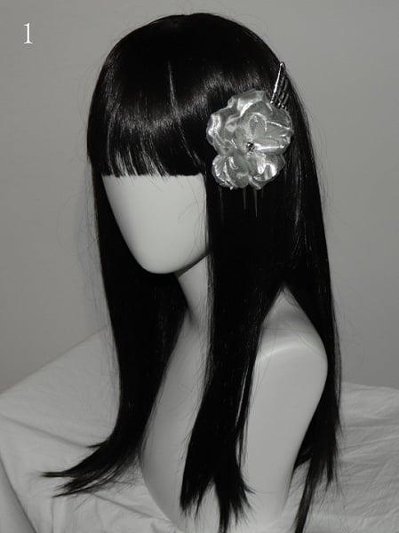 [$11.99]2 Options Silver Floral Design Hairclip