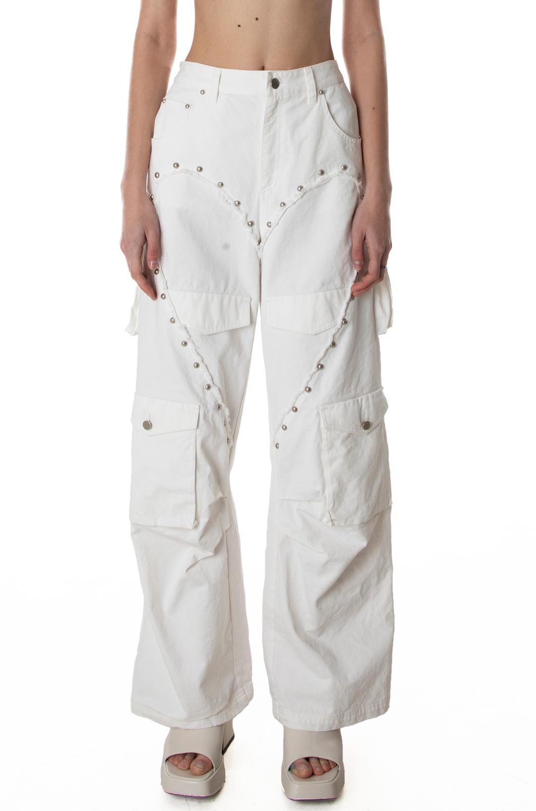 .heart cargo pants white