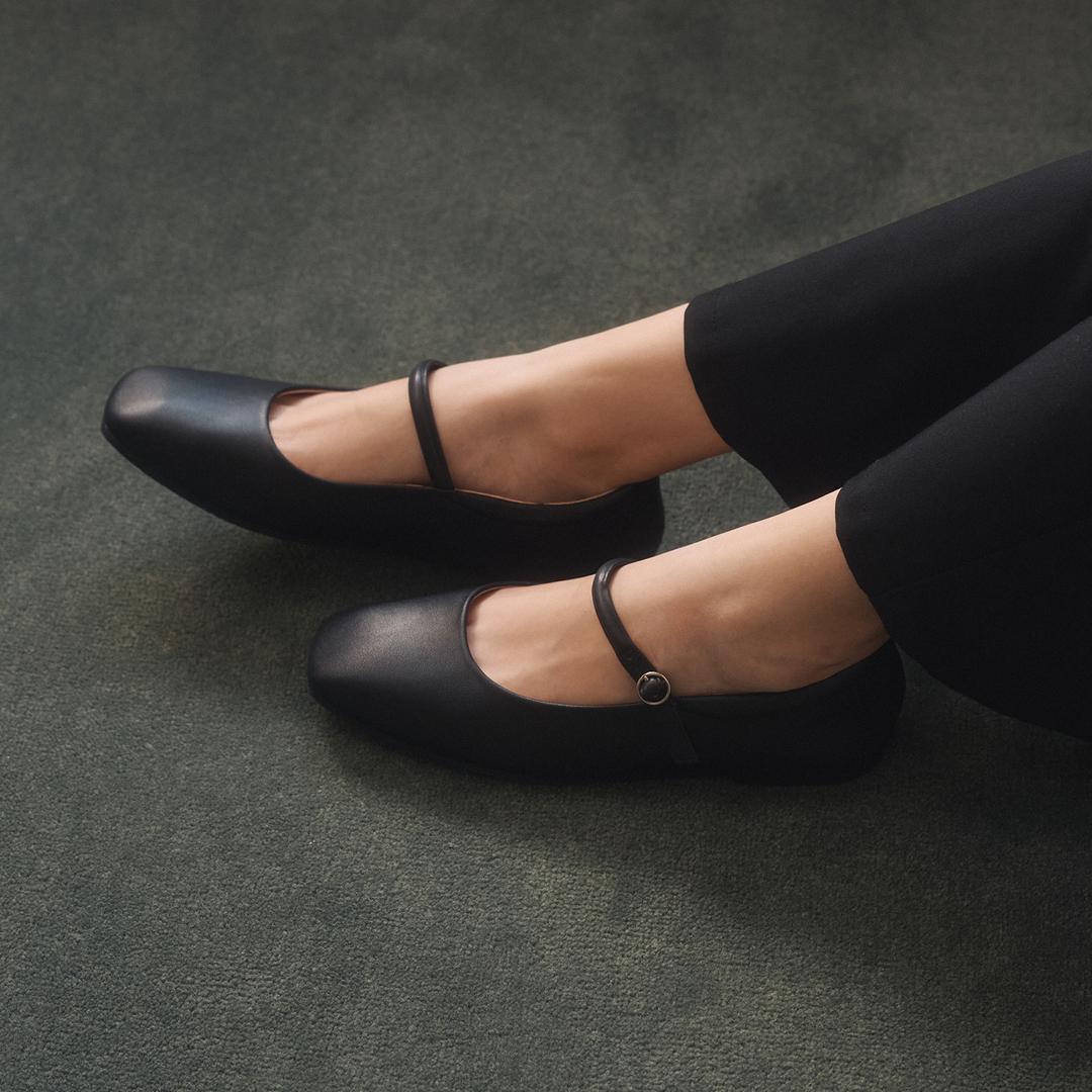 스퀘어 토 메리제인 플랫 412435002 (1cm/2colors)