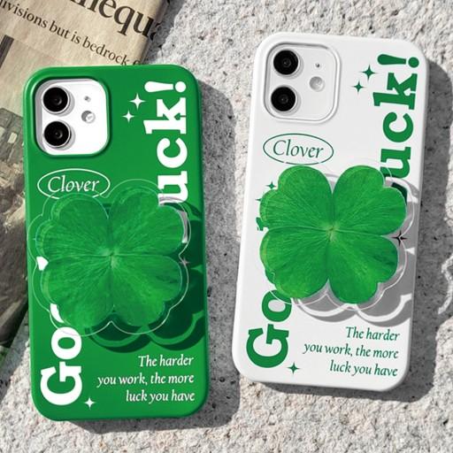 [투명톡+유광하드 네잎클로버] 핸드폰케이스