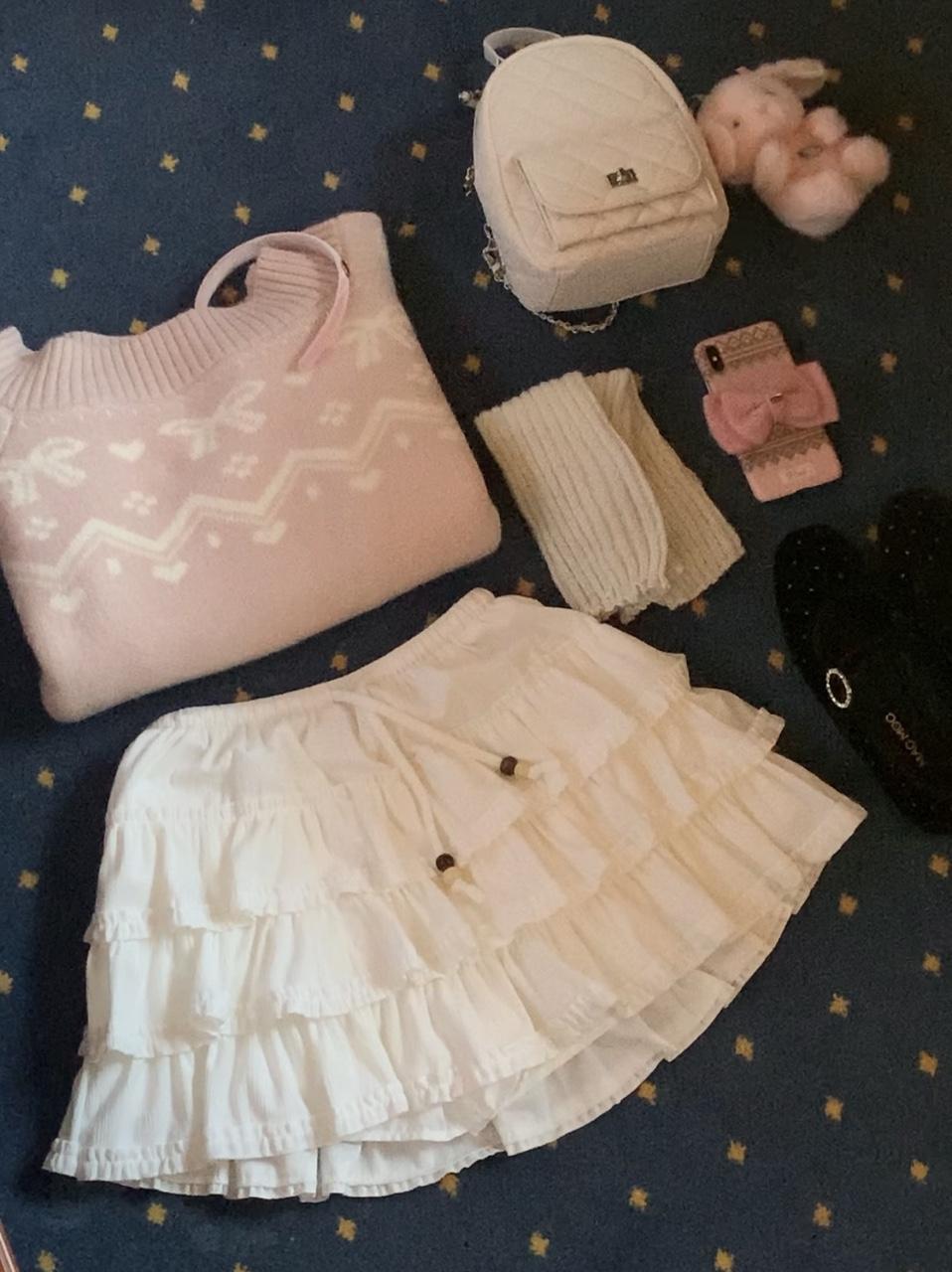 피네 [소량바배/여행룩/속바지내장/겨울스커트/핀턱플리츠/A라인]수플레 러플 스커트  _ 피네