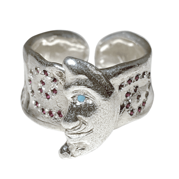 PINK SWIRLING MOON RING