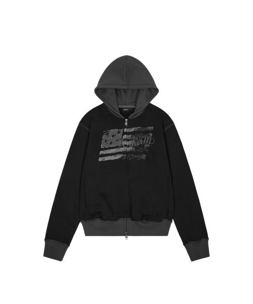 Star-Spangled Zip-Up hoodie (Black)