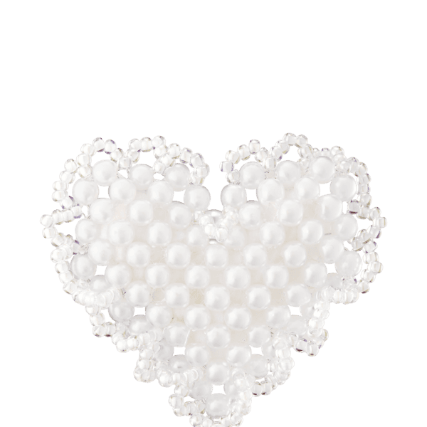 Heart Cushion Beads Ring (White)