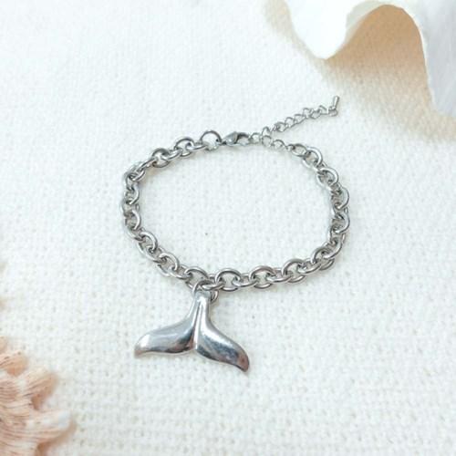 [기부팔찌] 써지컬스틸 볼드 체인 팔찌_고래꼬리 시리즈 #07