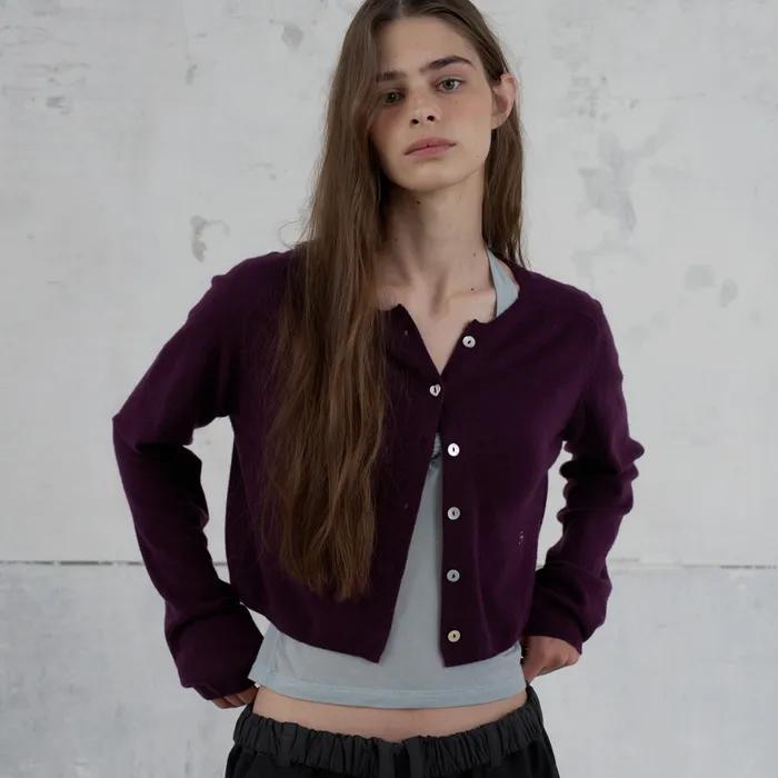 [5th] Some heart cardigan - grape