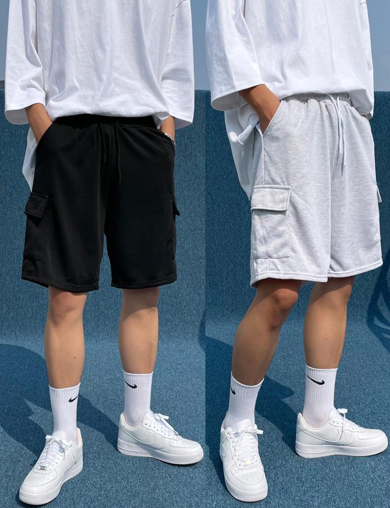 [1+1]론다 갓성비 완전편한 4부 스판 밴딩 기본 카고 2타입 반바지 하프팬츠 홈웨어룩_(4color)