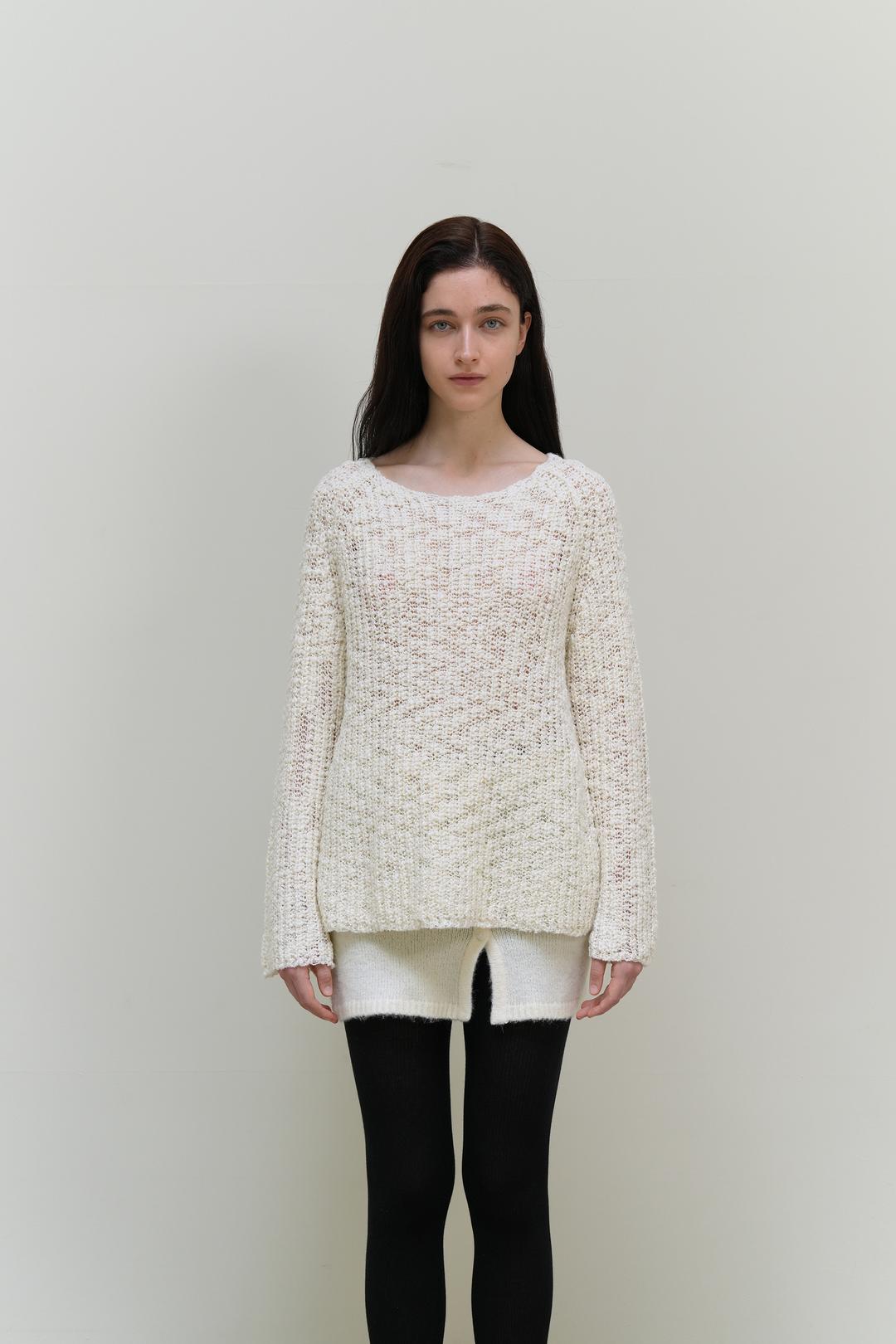 Round wave knit - Ivory