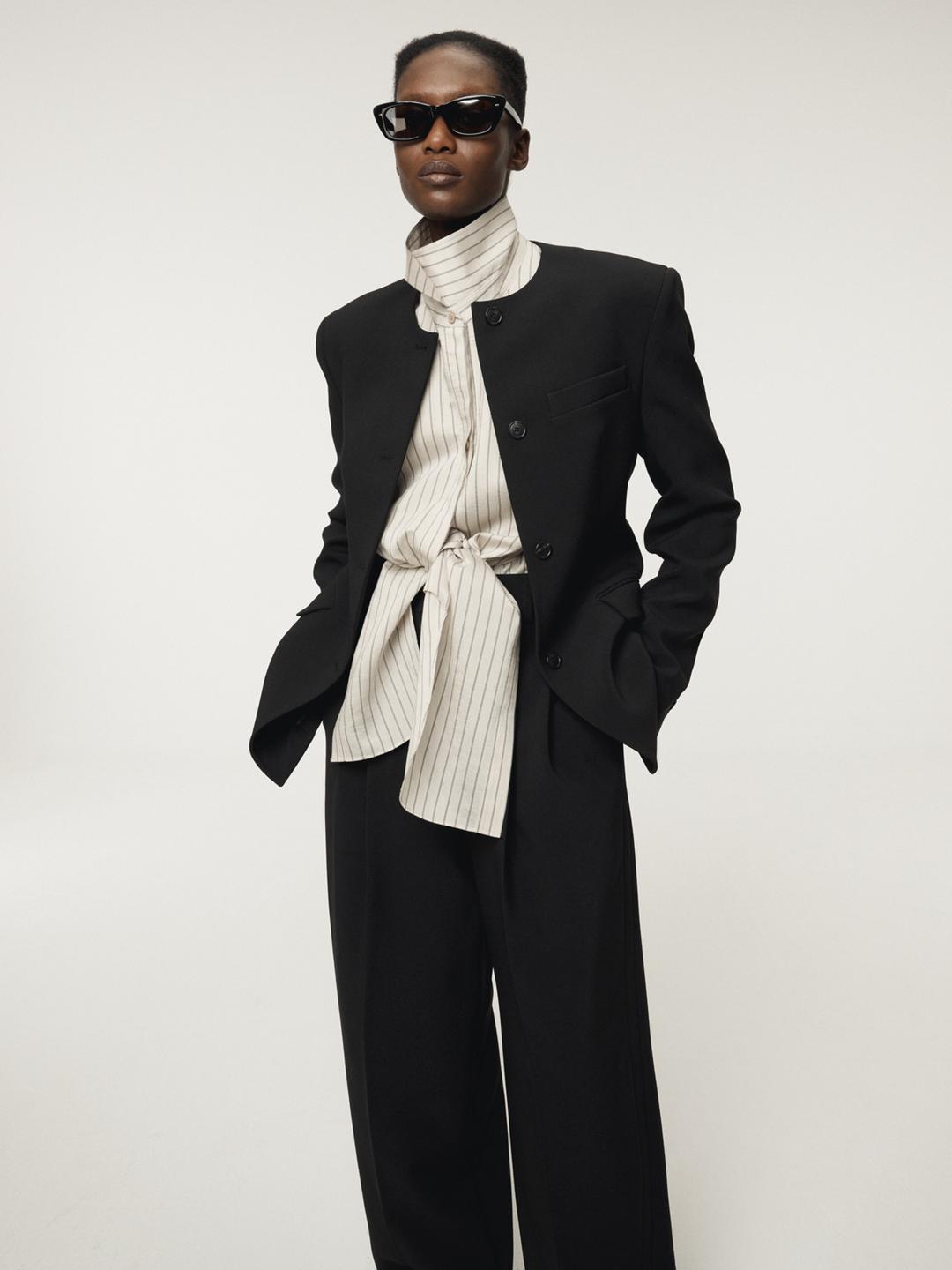 DOUBLE LAYER STRIPE SHIRT (PALE BEIGE)