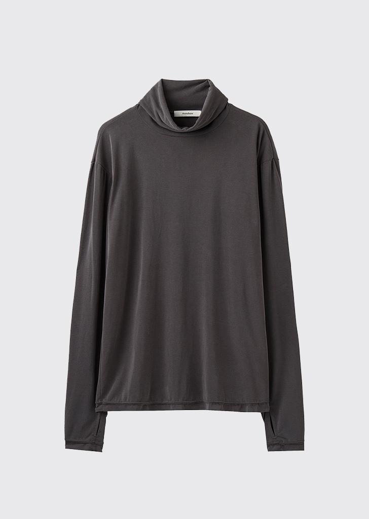 Drape Turtleneck Fingerhole Longsleeve_Sand Dust