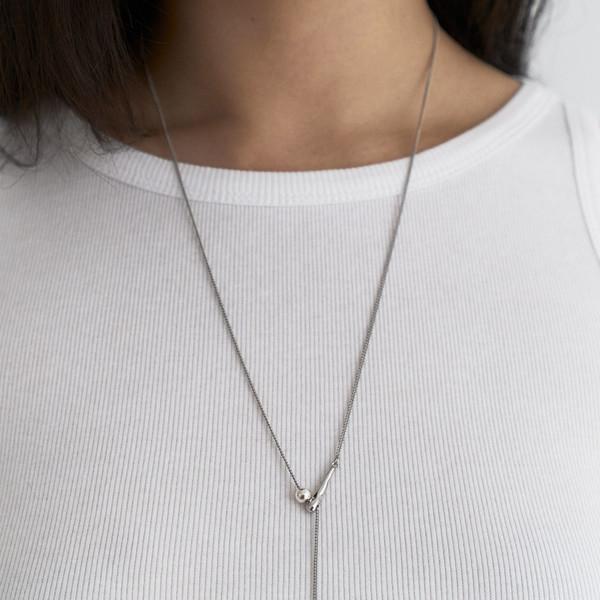 DEEP DROP NECKLACE SILVER