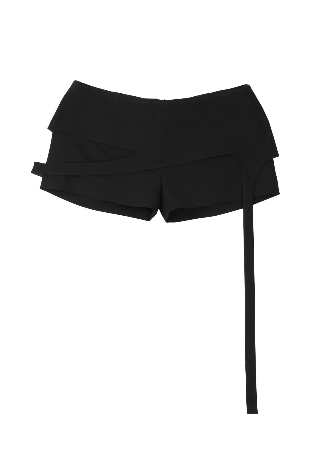 Asymmetric panel shorts (Black)