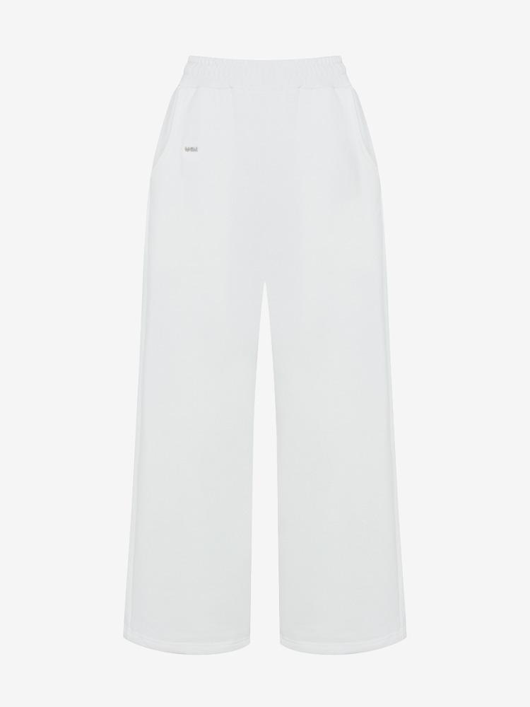 므넴 [mnem] pintuck logo jogger pants (ivory)